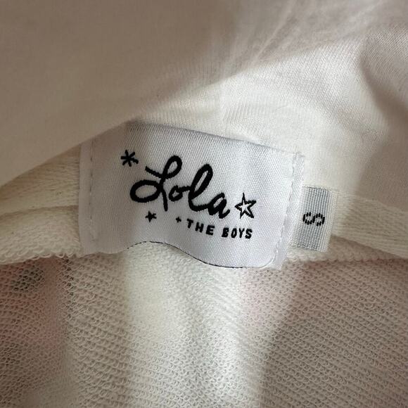 Lola + the Boys Emoji Smiley Face Sweatsuit Set Women's Pink White Size Small - Picture 7 of 8